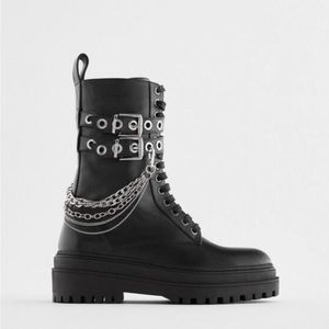 Combat Boots - Black Leather
